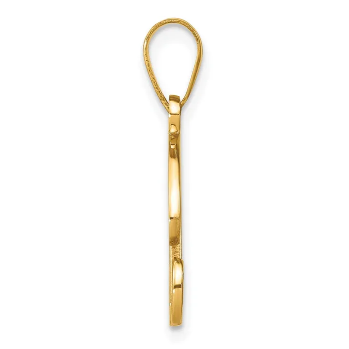14k Yellow Gold Script Letter R Initial Pendant with Diamond TreasureFineJewelers Necklaces