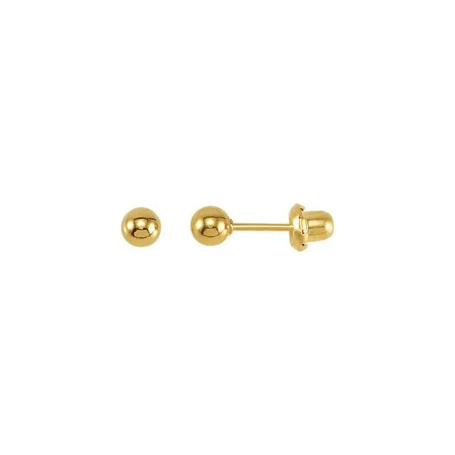 24K Gold Plated Sterling Silver Ball Stud Piercing Earrings TreasureFineJewelers Earrings 24K Gold Plated Sterling Silver Ball Stud Piercing Earrings TreasureFineJewelers Earrings