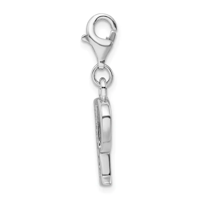 Amore La Vita Sterling Silver Rhodiumplated Polished CZ Letter P Initial Charm with Fancy Lobster Clasp TreasureFineJewelers Necklaces