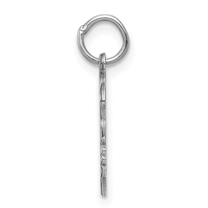 Charm Necklaces Sterl Silver Rhplt Engraveable Girl Polished FrontSatin Back Disc Charm TreasureFineJewelers