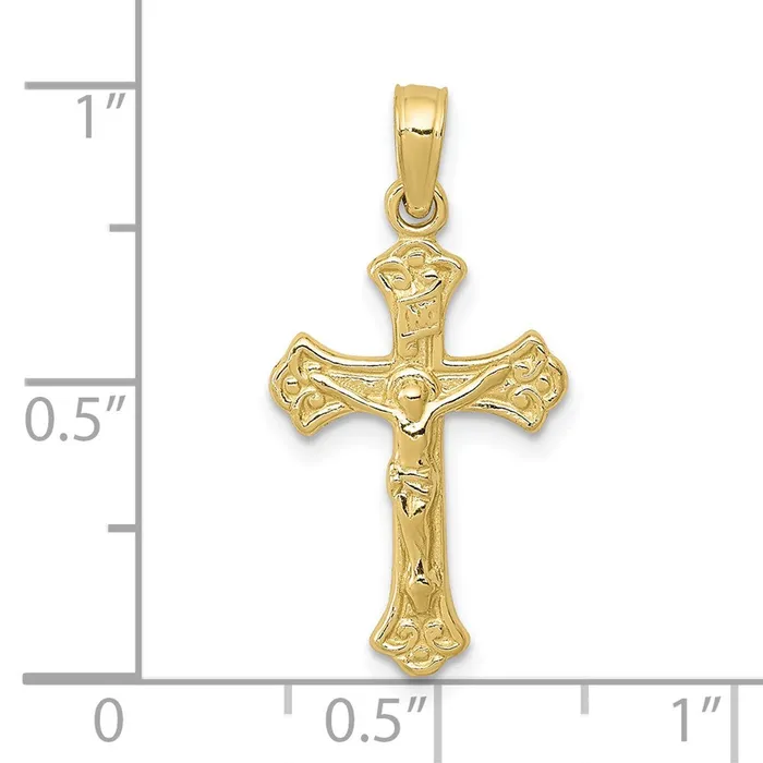 Charm Necklaces TreasureFineJewelers 10K INRI Crucifix Charm