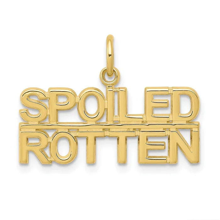 Charm Necklaces TreasureFineJewelers 10k Talking SPOILED ROTTEN Charm