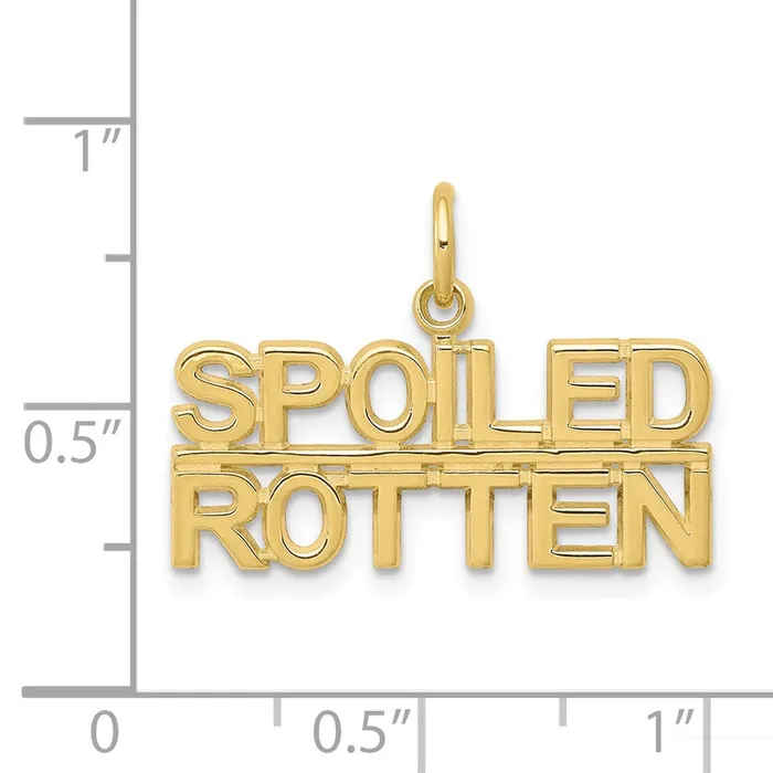 Charm Necklaces TreasureFineJewelers 10k Talking SPOILED ROTTEN Charm