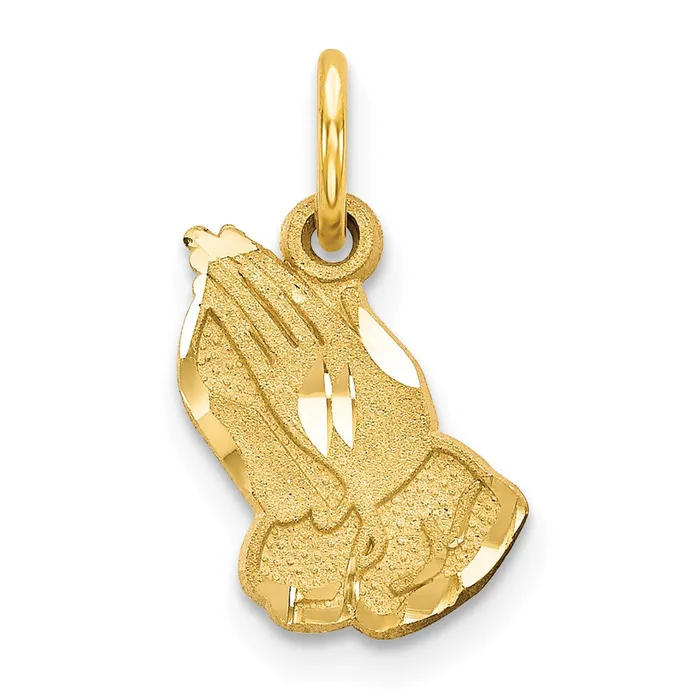Charm Necklaces TreasureFineJewelers 14k Praying Hands Charm