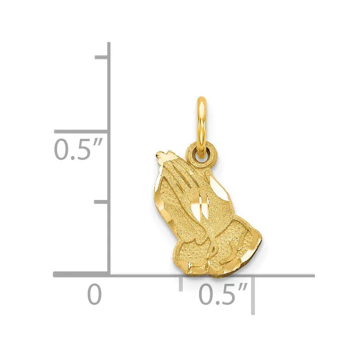 Charm Necklaces TreasureFineJewelers 14k Praying Hands Charm
