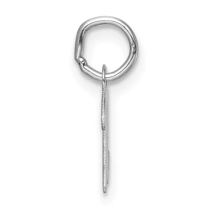 Charm Necklaces TreasureFineJewelers 14k White Gold Small Script Letter N Initial Charm