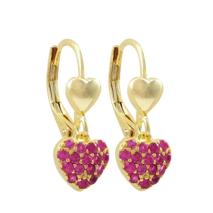 Earrings Surgical Steel Pink Gem Stone Heart Earrings Perfect Piercing