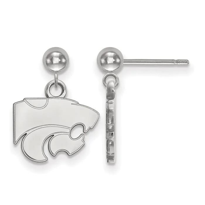 Earrings TreasureFineJewelers 14K White Gold Kansas State University Earrings Dangle Ball Earrings TreasureFineJewelers 14K White Gold Kansas State University Earrings Dangle Ball