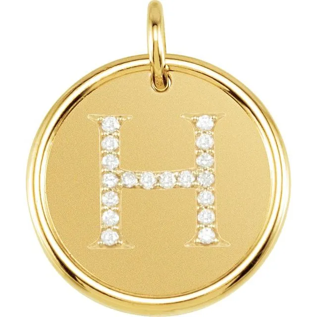 Necklaces TreasureFineJewelers 14K Yellow Gold 110 CTW Natural Diamond Initial H Pendant Necklaces TreasureFineJewelers 14K Yellow Gold 110 CTW Natural Diamond Initial H Pendant