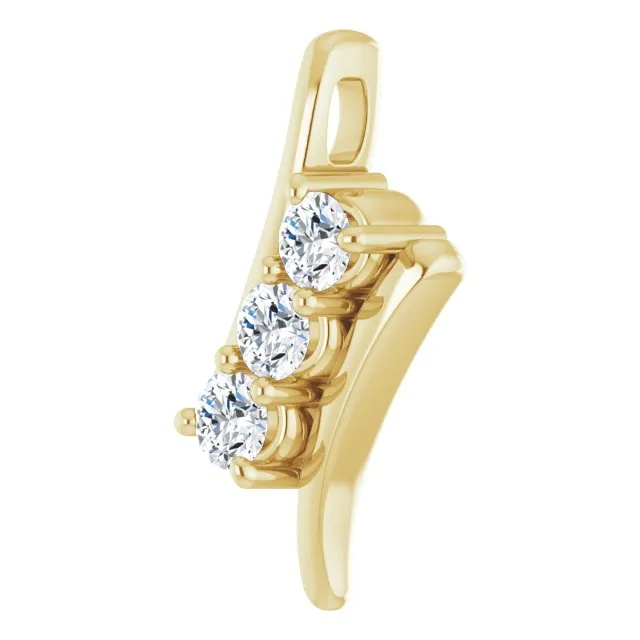 Necklaces TreasureFineJewelers 14K Yellow Gold 13 CTW Natural Diamond Pendant