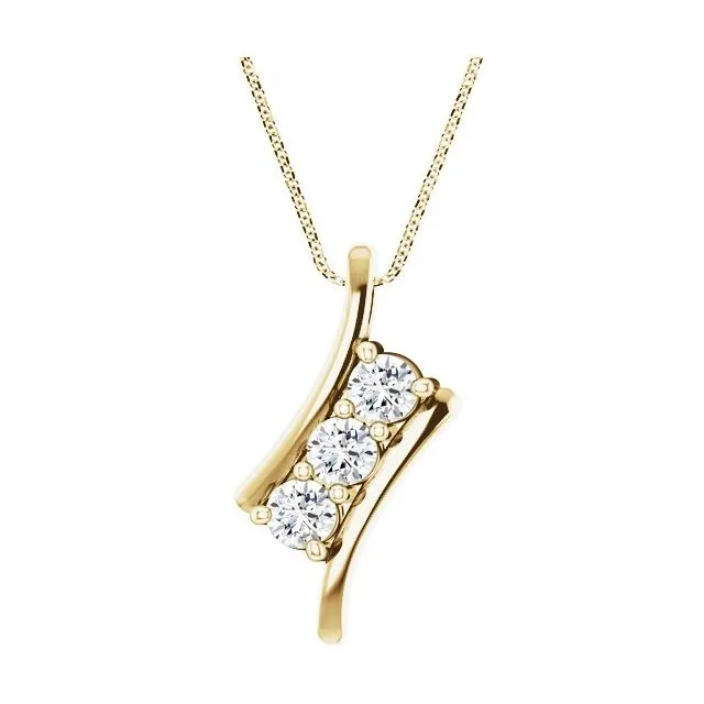 Necklaces TreasureFineJewelers 14K Yellow Gold 13 CTW Natural Diamond Pendant