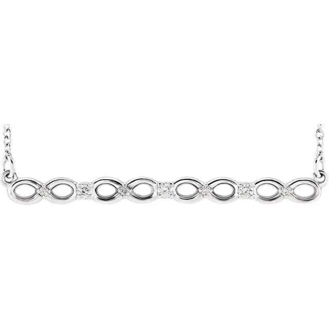 Necklaces TreasureFineJewelers Platinum 08 CTW Natural Diamond InfinityInspired Bar 1618 Necklace Necklaces TreasureFineJewelers Platinum 08 CTW Natural Diamond InfinityInspired Bar 1618 Necklace