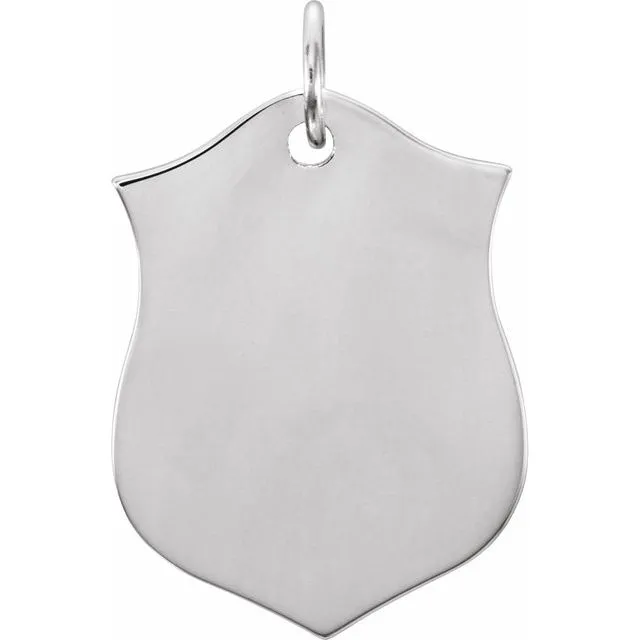 Necklaces TreasureFineJewelers Sterling Silver 221x141 mm Shield Pendant