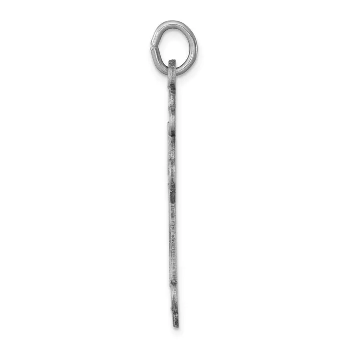 Necklaces TreasureFineJewelers Sterling Silver Antiqued Textured and Brushed Latin Cross Pendant