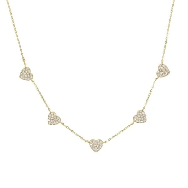Perfect Piercing Necklaces Sterling pave heart choker necklace Perfect Piercing Necklaces Sterling pave heart choker necklace