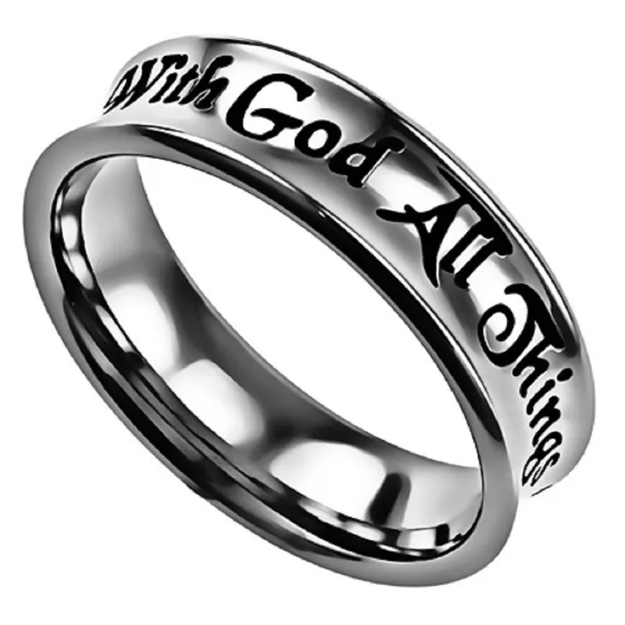 Rings North Arrow Shop POSSIBLE Matthew 1926 Womens Christian Truth Band Ring Stainless Steel Rings North Arrow Shop POSSIBLE Matthew 1926 Womens Christian Truth Band Ring Stainless Steel
