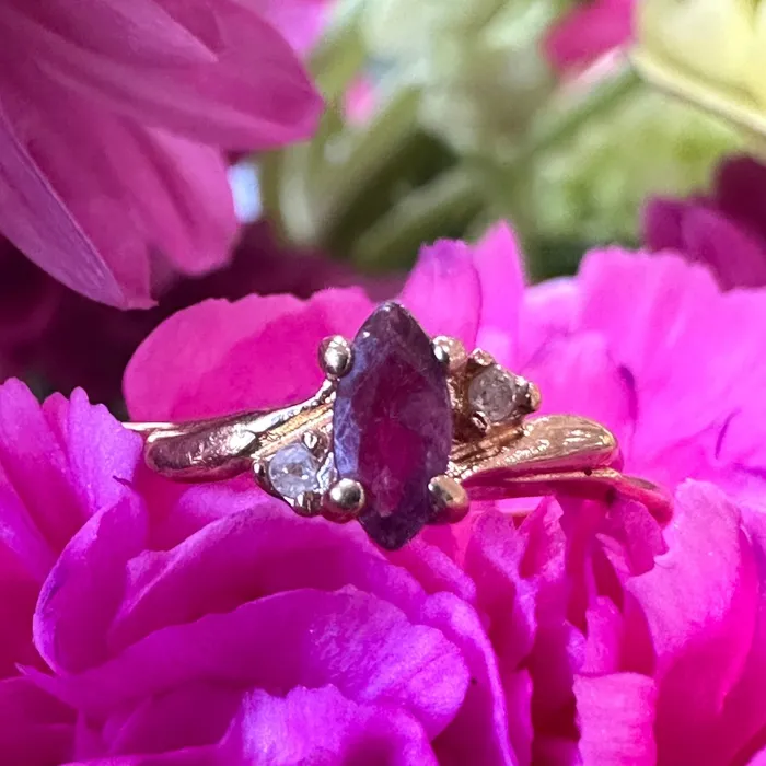 Rings ONeills Estate Jewelry 14 Karat Yellow Gold Filled Pink Sapphire CZs Ring 20002587 Rings ONeills Estate Jewelry 14 Karat Yellow Gold Filled Pink Sapphire CZs Ring 20002587