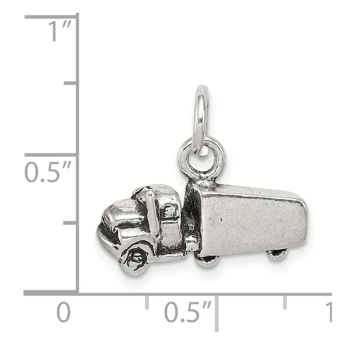 Rings TreasureFineJewelers Sterling Silver Antiqued Truck Charm