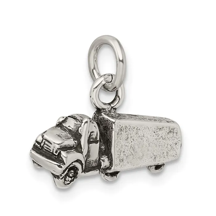 Rings TreasureFineJewelers Sterling Silver Antiqued Truck Charm