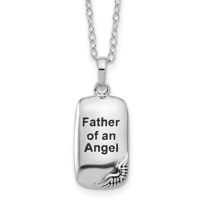 Sentimental Expressions Sterling Silver Rhodiumplated Antiqued Father of an Angel Ash Holder 18in Necklace TreasureFineJewelers Necklaces Sentimental Expressions Sterling Silver Rhodiumplated Antiqued Father of an Angel Ash Holder 18in Necklace TreasureFineJewelers Necklaces