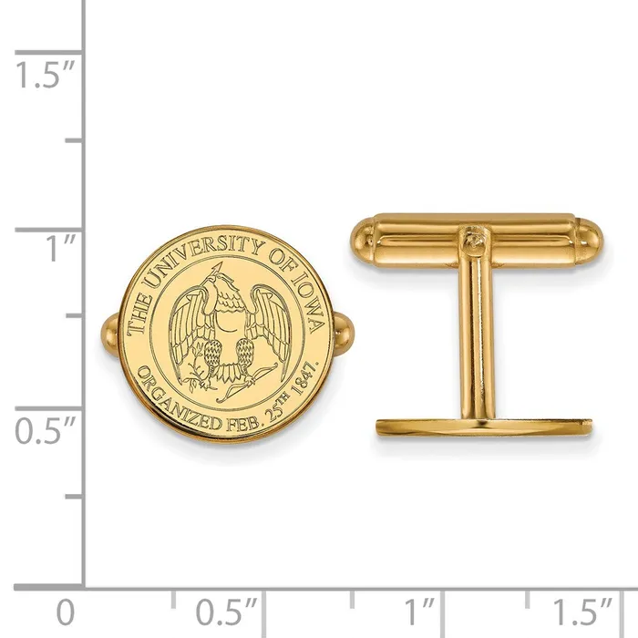 Sterling Silver Goldplated University of Iowa Crest Cuff Links TreasureFineJewelers Rings