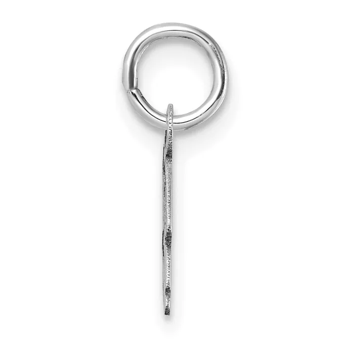 TreasureFineJewelers 14K White Gold Uppercase Letter B Initial Charm Charm Necklaces