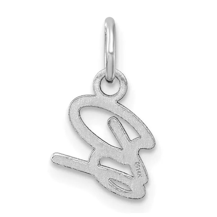 TreasureFineJewelers 14K White Gold Uppercase Letter B Initial Charm Charm Necklaces