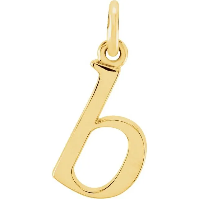 TreasureFineJewelers 14K Yellow Gold Lowercase Initial B Pendant Necklaces TreasureFineJewelers 14K Yellow Gold Lowercase Initial B Pendant Necklaces
