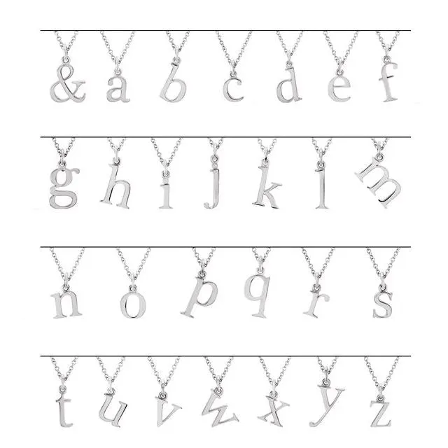 TreasureFineJewelers 14K Yellow Gold Lowercase Initial B Pendant Necklaces