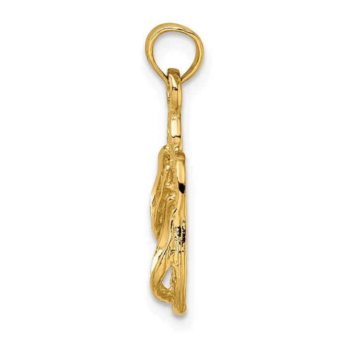 TreasureFineJewelers Charm Necklaces 14K 3D PAWLEYS ISLAND Double Flipflop Charm