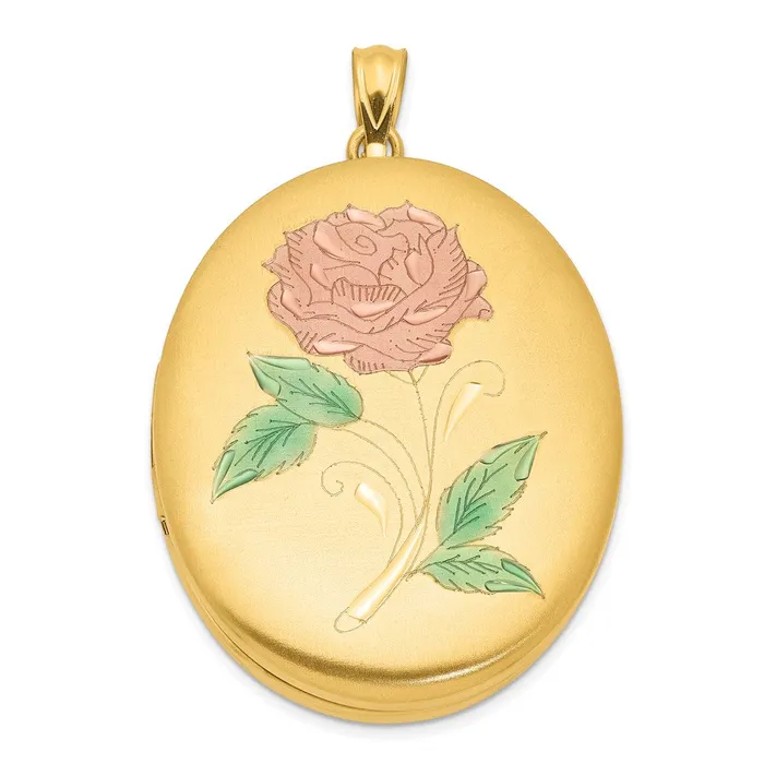 TreasureFineJewelers Earrings 120 Gold Filled 34mm Enameled Flower Oval Locket TreasureFineJewelers Earrings 120 Gold Filled 34mm Enameled Flower Oval Locket