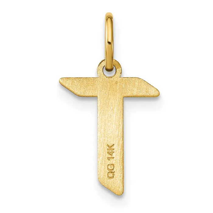 TreasureFineJewelers Necklaces 14k Yellow Gold Letter T Initial Pendant
