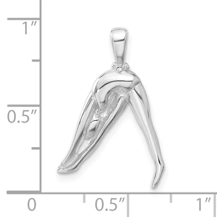 TreasureFineJewelers Necklaces Sterling Silver Person Stretching Pendant