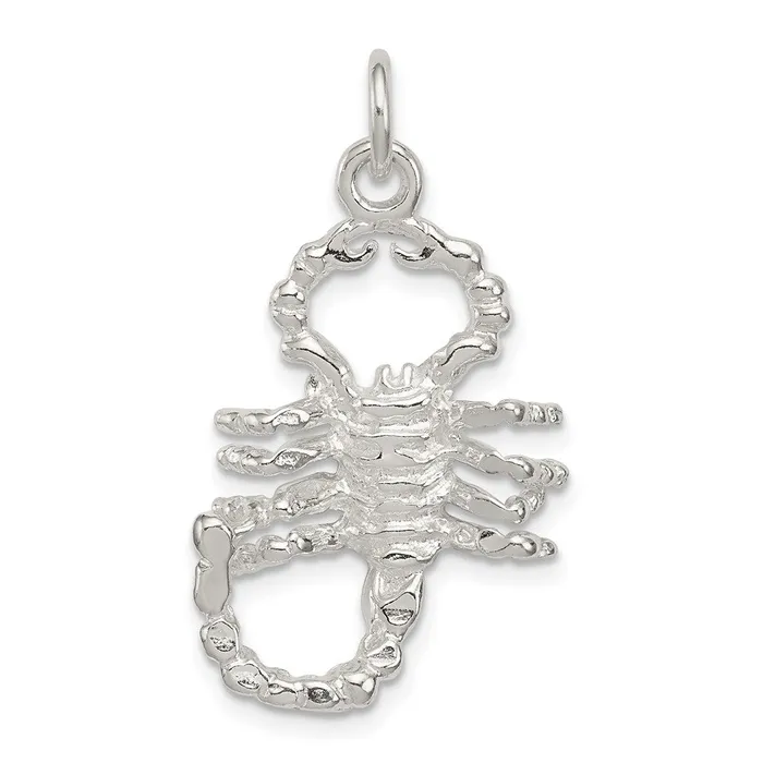 TreasureFineJewelers Necklaces Sterling Silver Polished Scorpion Pendant