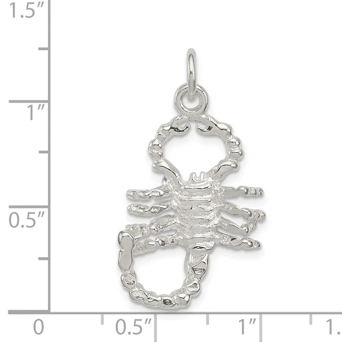 TreasureFineJewelers Necklaces Sterling Silver Polished Scorpion Pendant