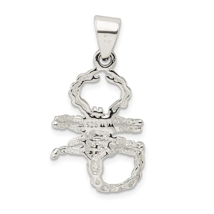 TreasureFineJewelers Necklaces Sterling Silver Polished Scorpion Pendant