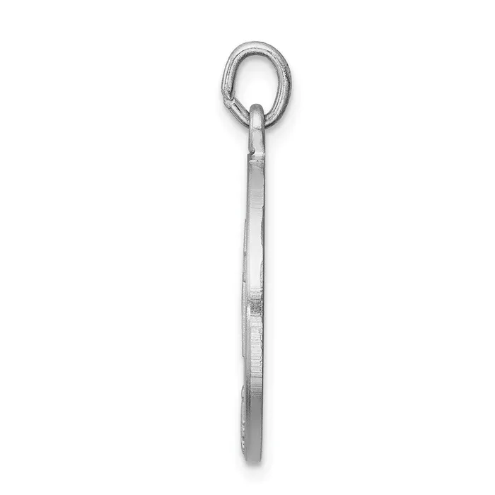 TreasureFineJewelers Necklaces Sterling Silver Rhodiumplated Brushed Confirmation Medal Pendant