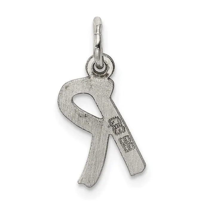 TreasureFineJewelers Necklaces Sterling Silver Rhodiumplated Letter R Initial Charm