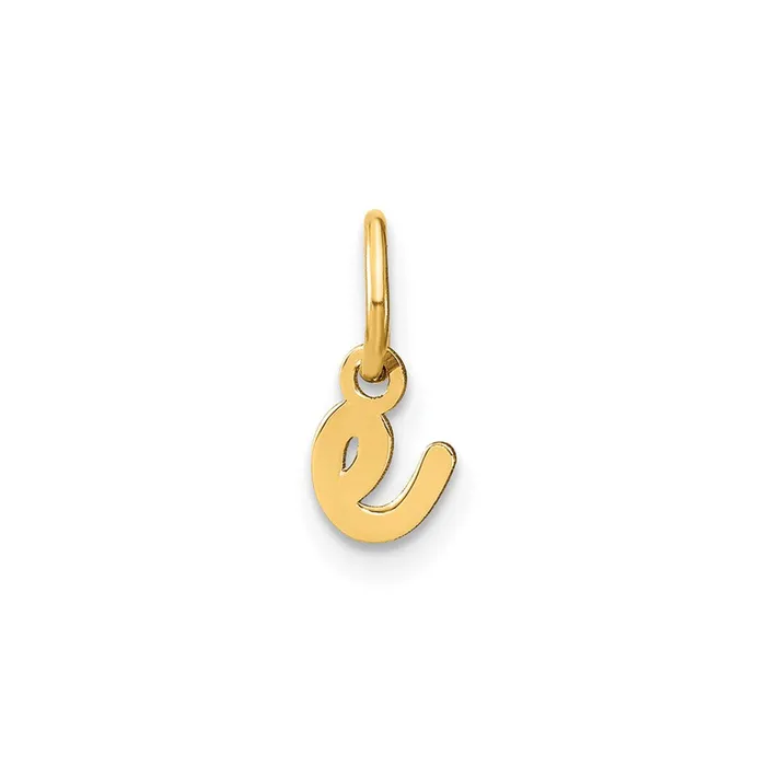 TreasureFineJewelers Necklaces Sterling Silver Rhodiumplated Lower case Letter E Initial Charm