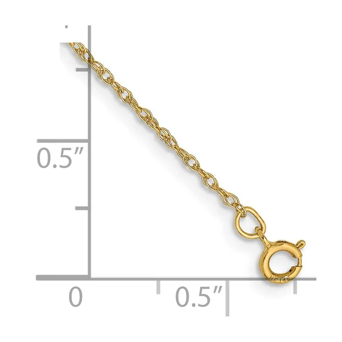 TreasureFineJewelers Rings 14K 8 inch 8mm Light Baby Rope with Spring Ring Clasp Chain