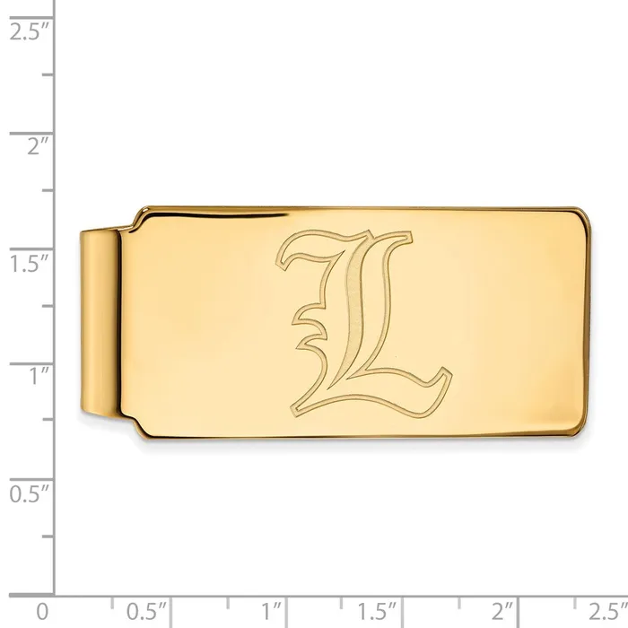 TreasureFineJewelers Rings Sterling Silver Goldplated University of Louisville Letter L Money Clip