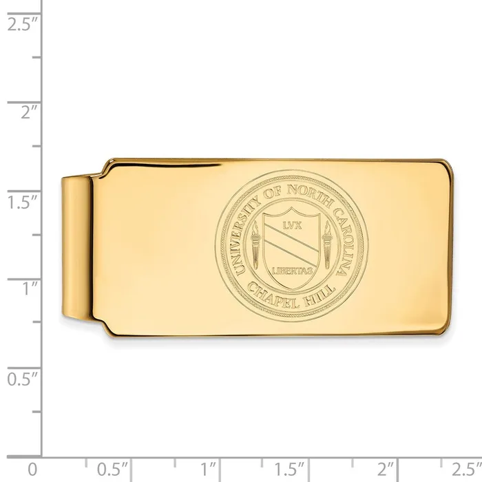 TreasureFineJewelers Rings Sterling Silver Goldplated University of North Carolina Crest Money Clip
