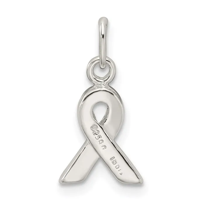 TreasureFineJewelers Rings Sterling Silver Red Enameled Awareness Charm