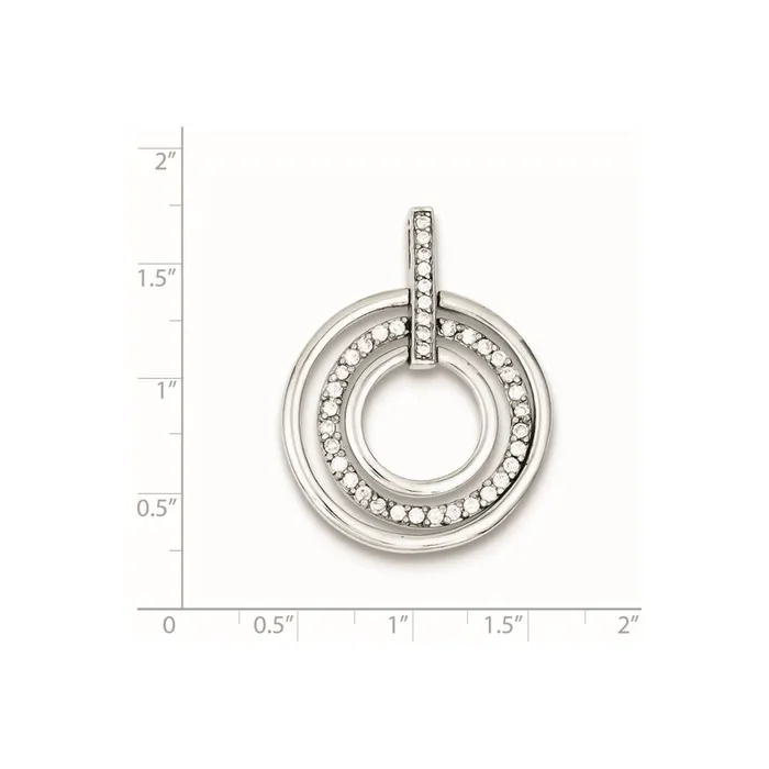 TreasureFineJewelers Sterling Silver CZ Fancy Pendant Necklaces