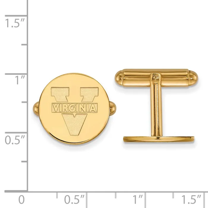 TreasureFineJewelers Sterling Silver Goldplated University of Virginia Cuff Links Rings