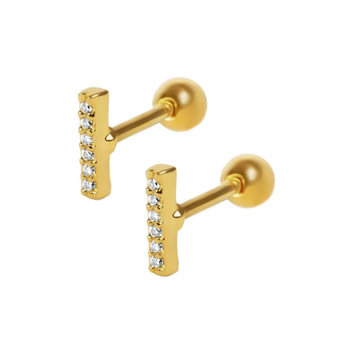 Trendolla Jewelry Earrings Tiny Bar Piercing Barbell Ball Back Earrings Sleeper Earrings Trendolla Jewelry Earrings Tiny Bar Piercing Barbell Ball Back Earrings Sleeper Earrings