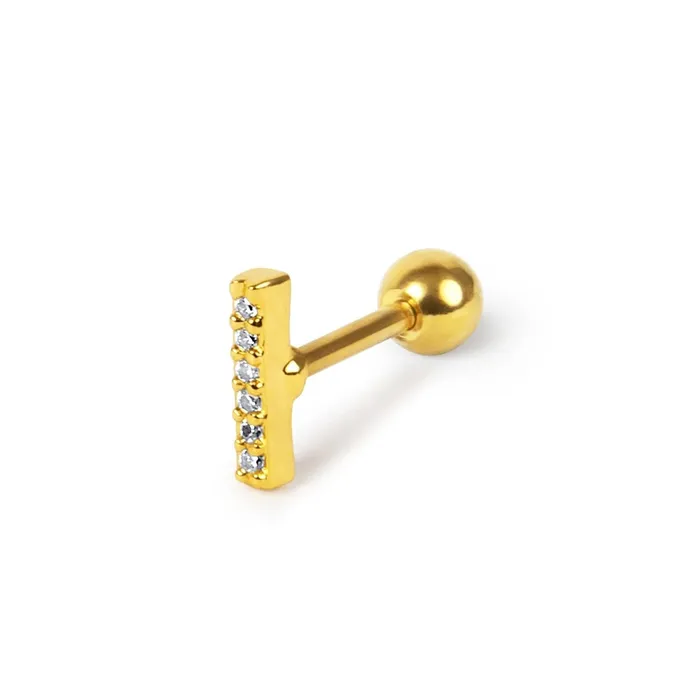 Trendolla Jewelry Earrings Tiny Bar Piercing Barbell Ball Back Earrings Sleeper Earrings