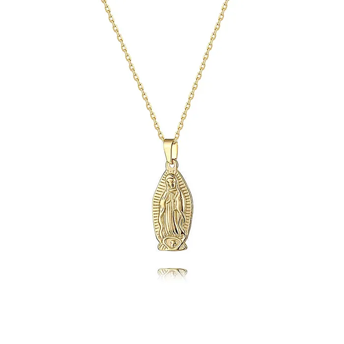 Trendolla Jewelry Necklaces Faith Religious Virgin Mary Gold Virgencita Necklace