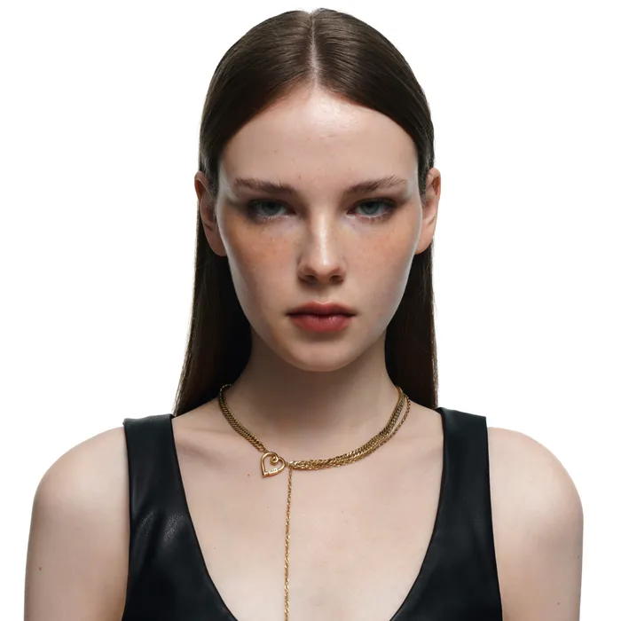 Blackheadshop Necklaces Heart Line Chain Necklace