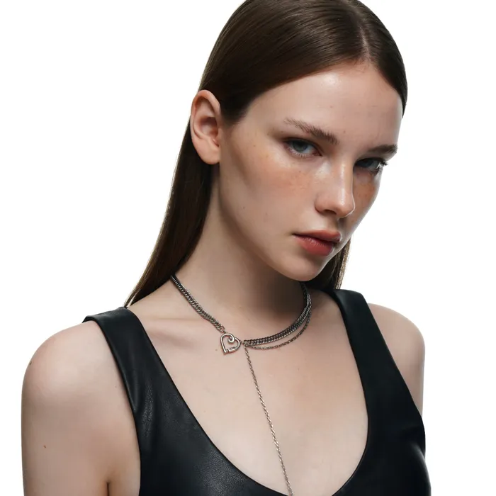 Blackheadshop Necklaces Heart Line Chain Necklace